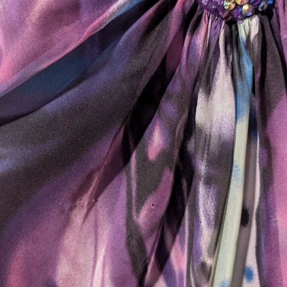 La Femme | One-Shoulder Butterfly Print Occasion Dress - Picture 15 of 16